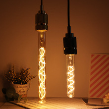 LED单螺旋软灯条管状灯丝灯室内可调光金色暖光创意灯饰吊灯管泡