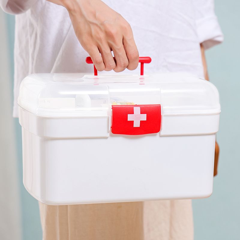 药品收纳箱家用药箱家庭装收纳盒透明多功能收纳盒分类多层抽屉式