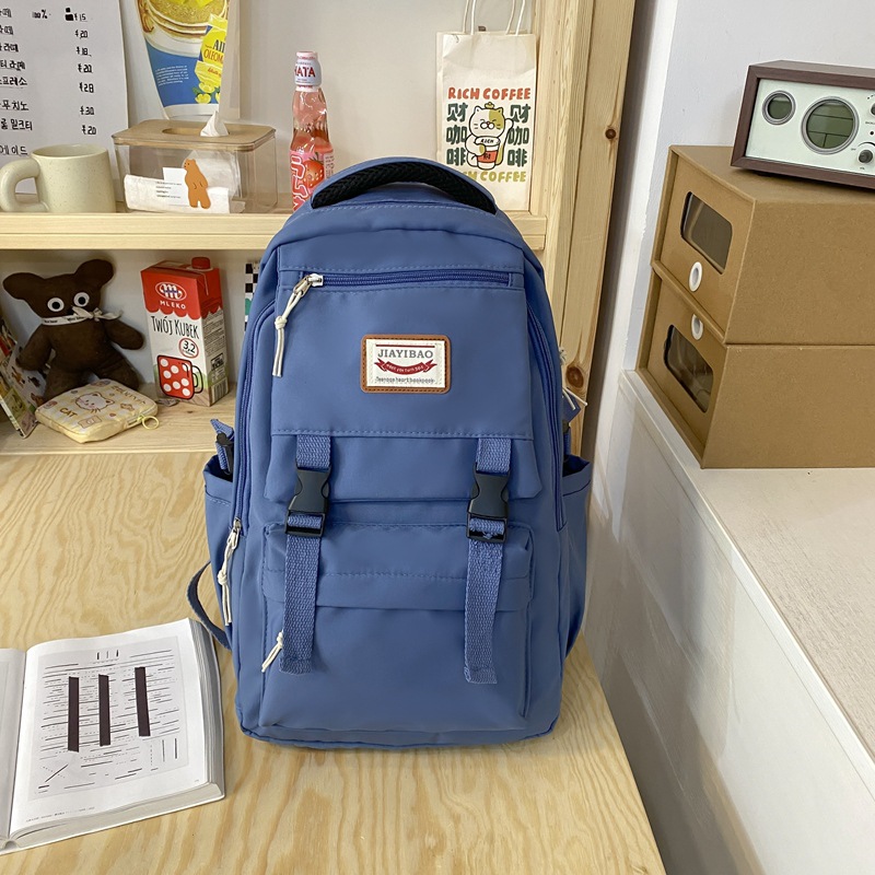 Export Bag 2022 Autumn New Large Capacity School Bag Girls Campus Schoolbag High School Students Solid Color Backpack