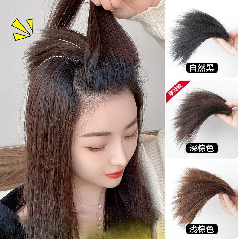 玉米须垫发片女蓬松头顶垫发根隐形无痕蓬松纹理烫补发片厂家批发