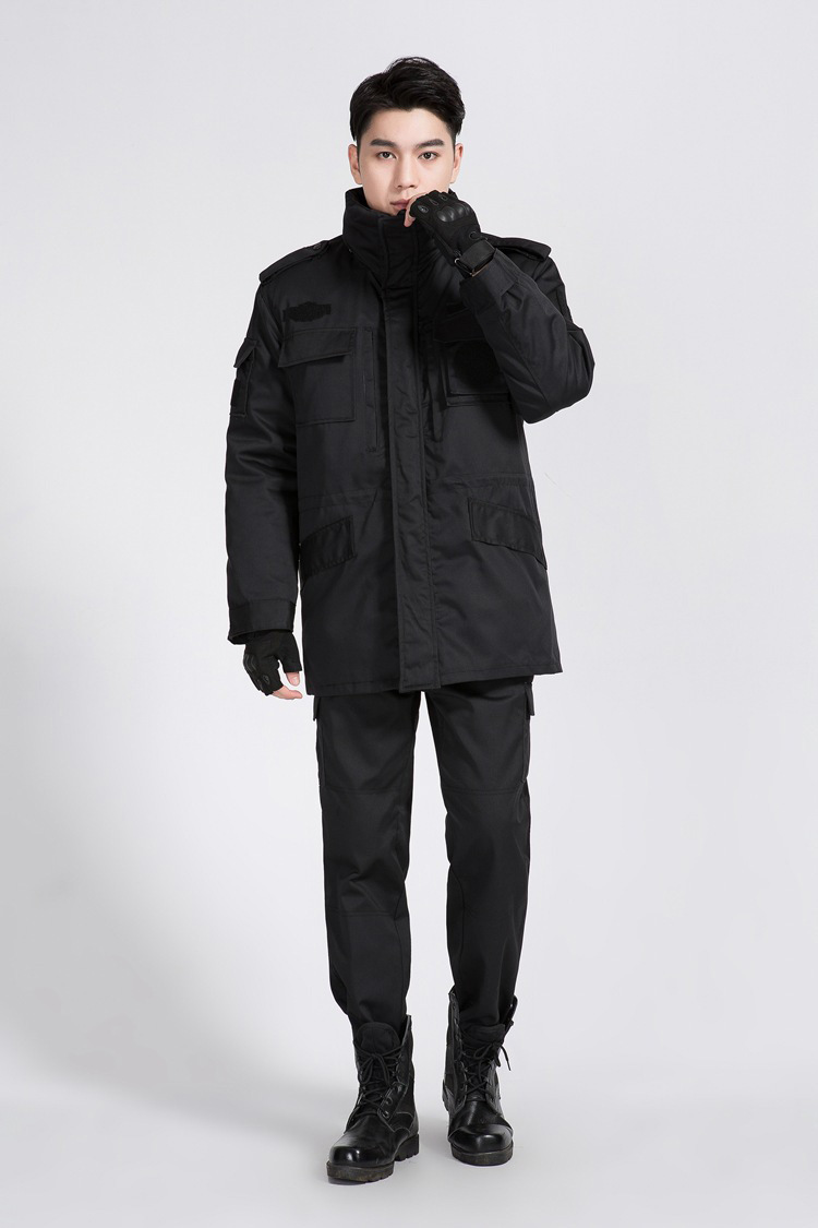 保安作训服特勤斜纹棉大衣外套特战服保安大衣冬季保安服棉服批发