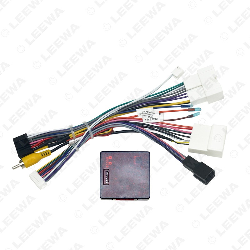 适用雷诺卡缤/达西亚clio掌讯16针安卓大屏导航尾线电源线协议盒