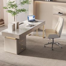小户型岩板书桌北欧书房桌轻奢台式电脑桌家用简约写字台办公桌椅