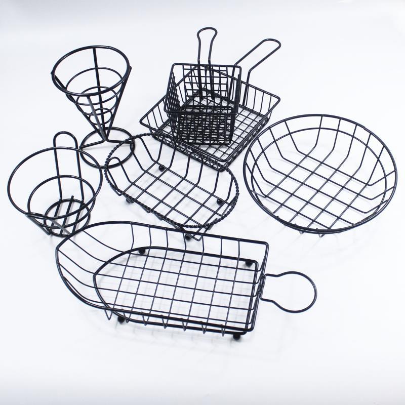 American Creative Chips Basket Iron Wire Basket Food Basket Pub Nightclub Snack Basket Western Restaurant Chips Basket