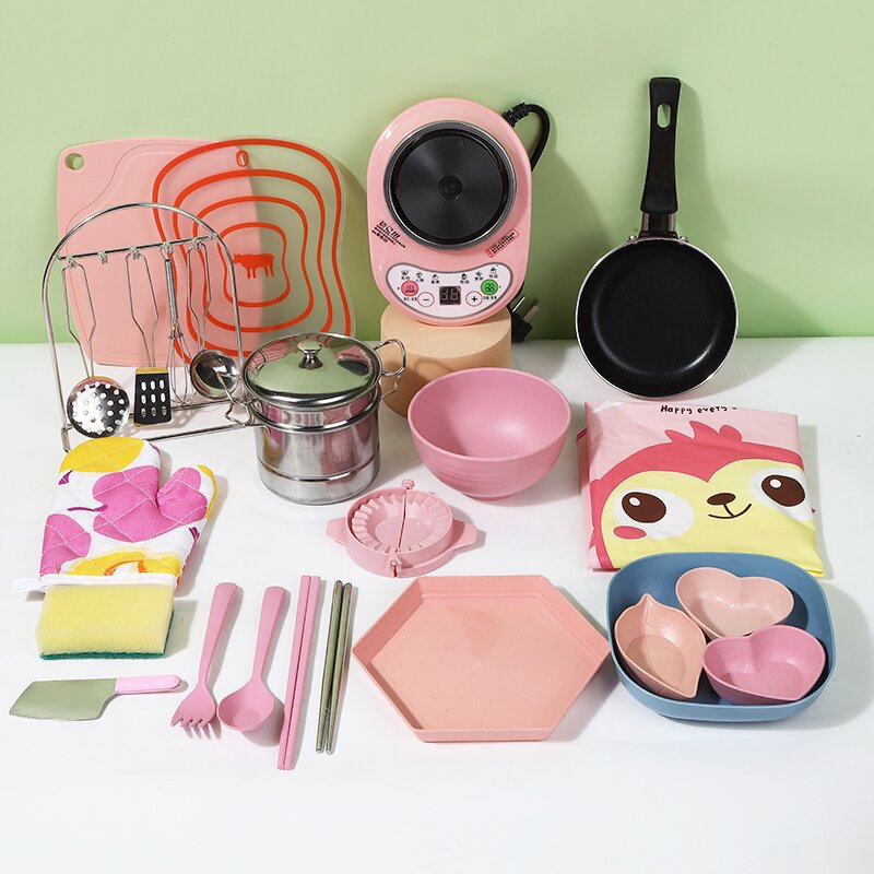 过家家迷你小厨房可蒸煮玩具儿童做饭专用锅炒菜厨具真实版