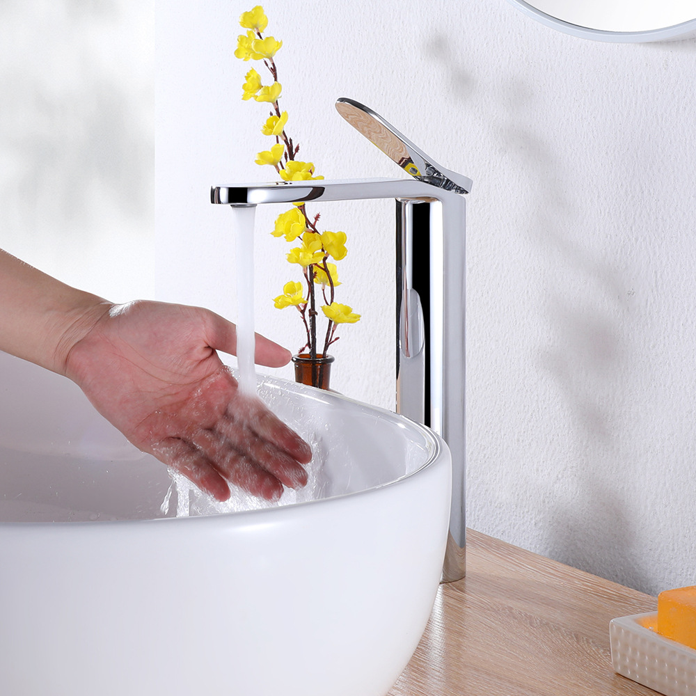 全铜台上盆水龙头单孔坐式面盆龙头浴室洗漱台洗手台龙头跨境电商