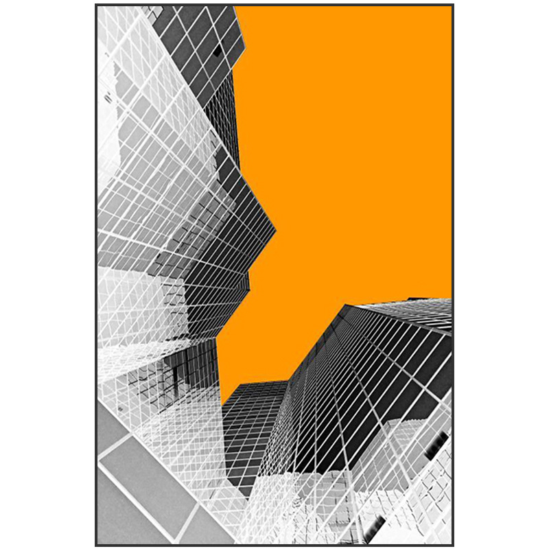 北欧抽象客厅装饰画现代简约抽象画黑白几何vft地挂画玄关画