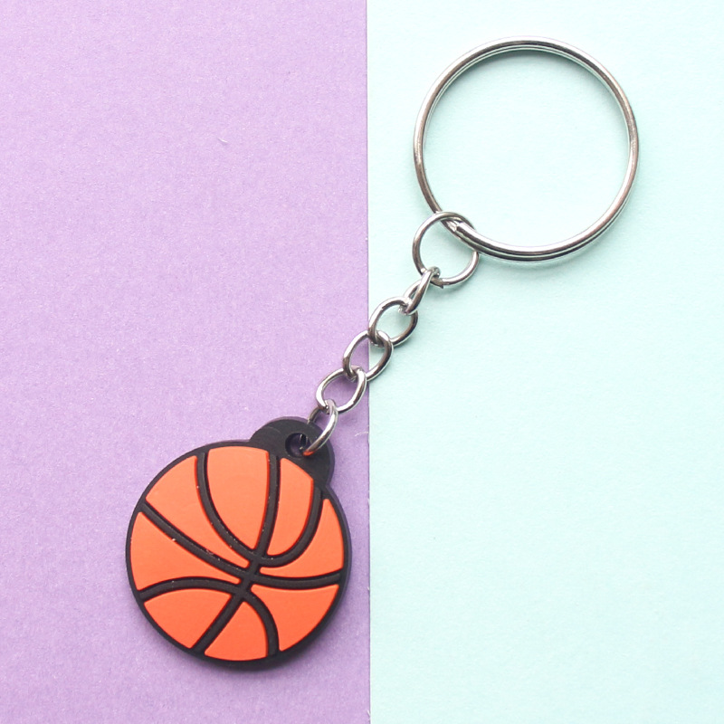 New Products in Stock PVC Keychain Cartoon Football Ball Pendant Creative Pendant Bag Decoration Gift Key Ring