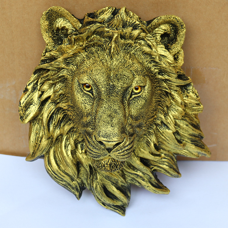 欧美复古家居狮子头壁挂装饰酒吧ktv兽头摆件墙上创意挂饰道具