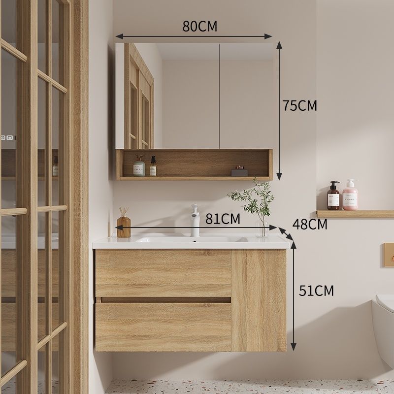 Bathroom Cabinet Combination Modern Simple Hand Washing Integrated Ceramic Pool Washbasin Set Bathroom Nordic Washstand