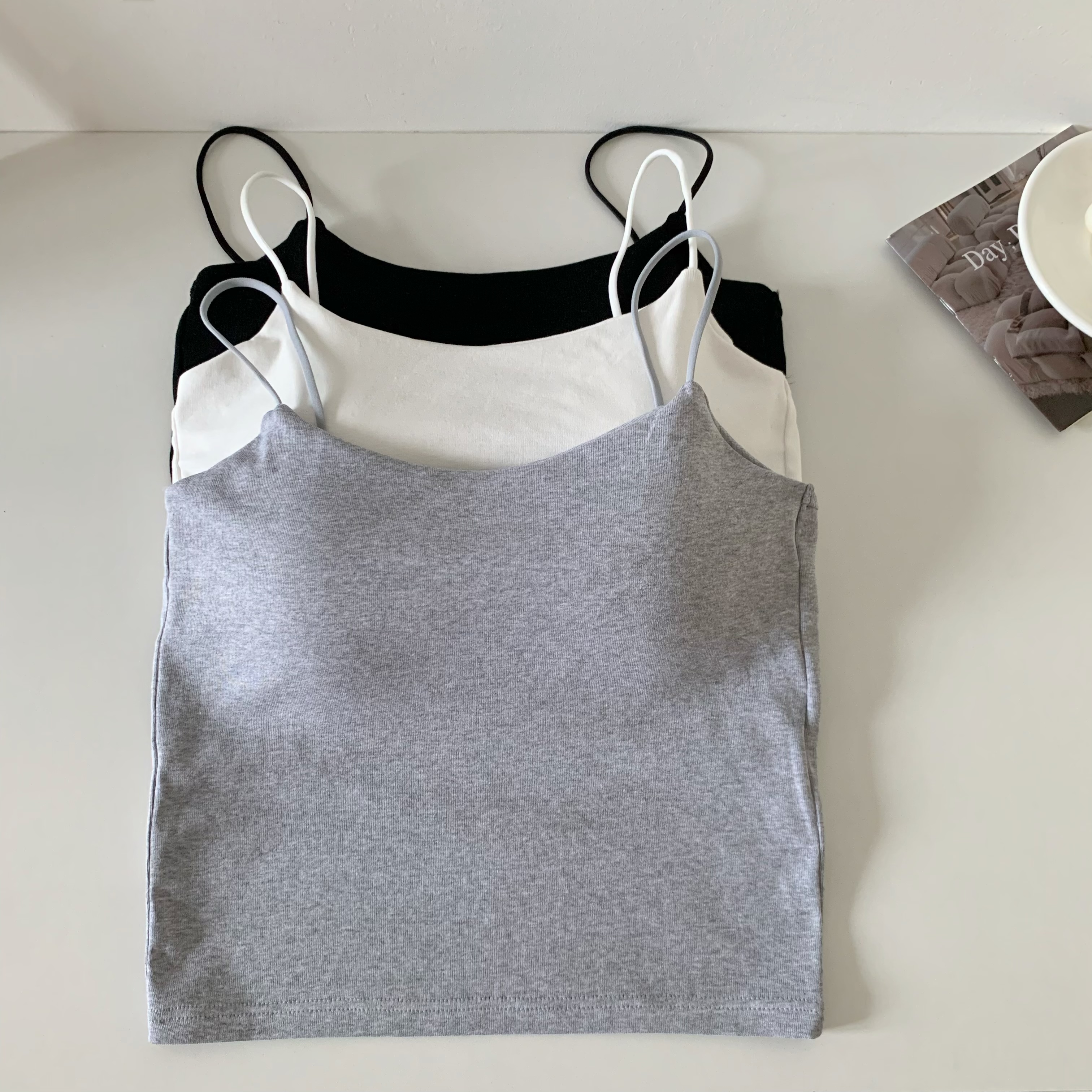 带胸垫美背内衣吊带小背心女夏修身甜辣妹抹胸内衬内搭外穿上衣春