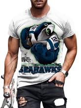 碗短袖衫跨境NFL橄榄球男士堪萨斯城酋长队印花3DT恤队徽厂家批发