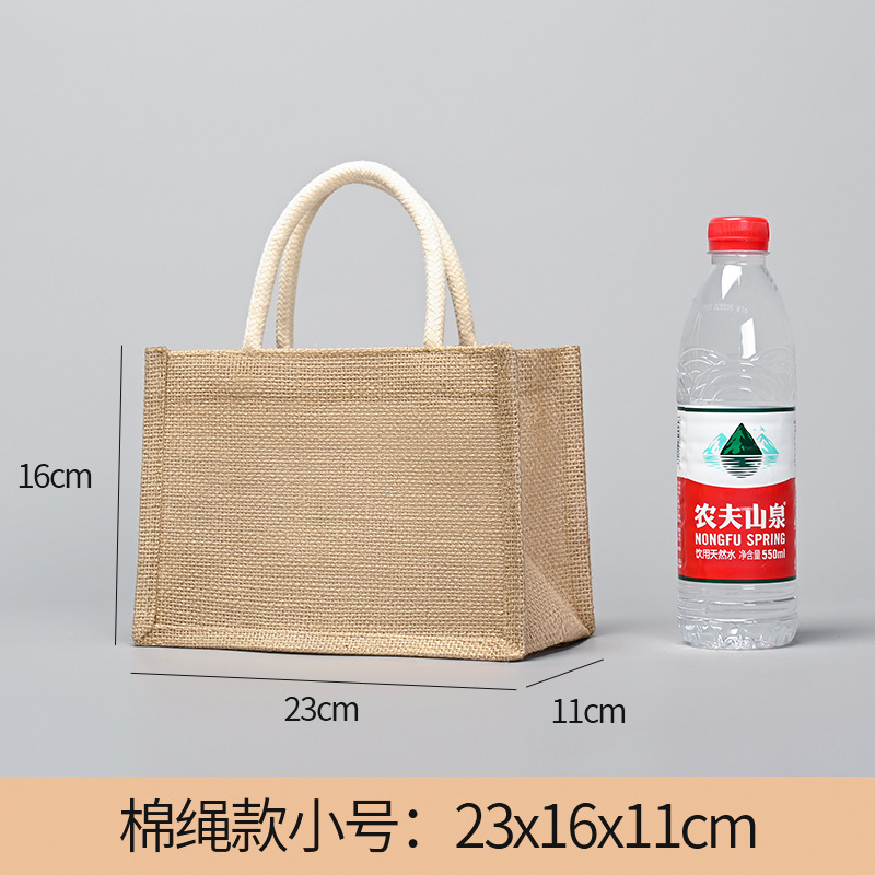 Popular Coated Sack Large Capacity Environmentally Friendly DIY Handbag Gunnysack Fashion Shopping Bag Printable Logo