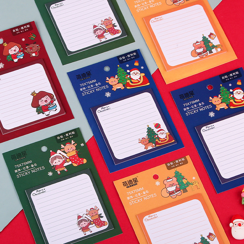 Christmas Sticky Notes Notepad Message Post Student Stationery Creative Note Pad Office Sticky Notes Wholesale
