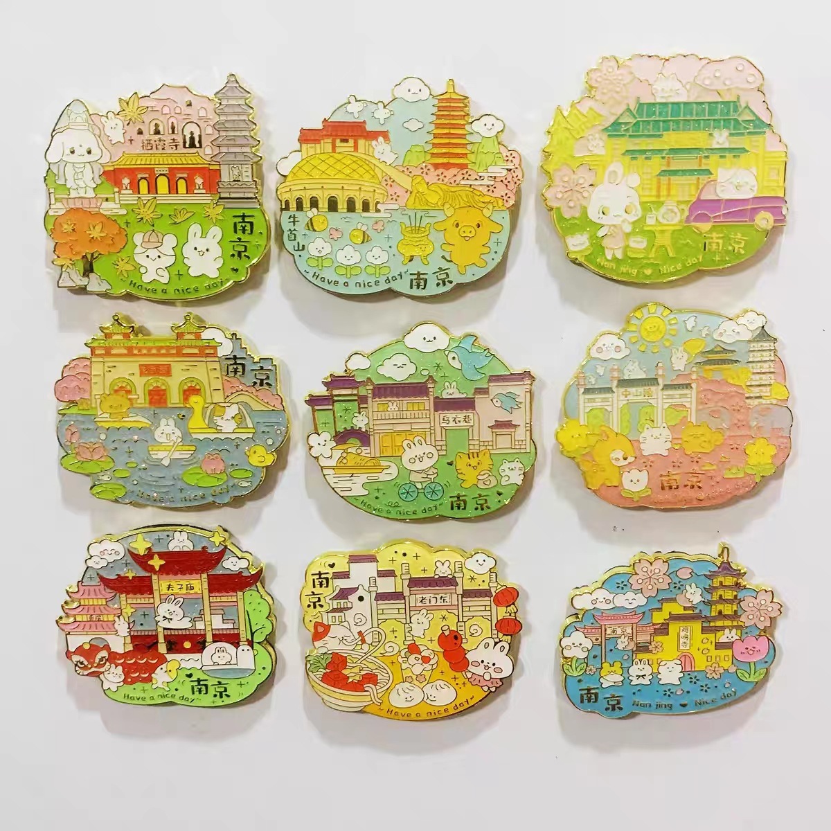 金属烤漆冰箱贴制作卡通可爱图案软磁建筑旅游景区文创家用制作