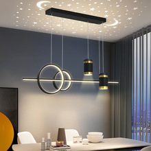 餐厅灯吊灯灯具现代简约饭厅餐桌吧台北欧极简长条创意设计感