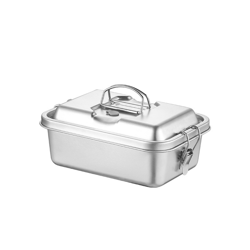 Lunch Box 304 Stainless Steel to-Go Box Restaurant Ideas Rice Bowl Portable Retro Lunch Box Lunch Box Cross-Border Wholesale