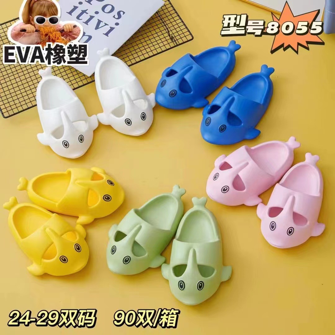 Spot Foreign Trade Plastic Shoes Eva Slippers cute Shark Beach Children‘s Shoes Soft Sole Comfortable Lightweight Guangzhou Shoes for Men and Women