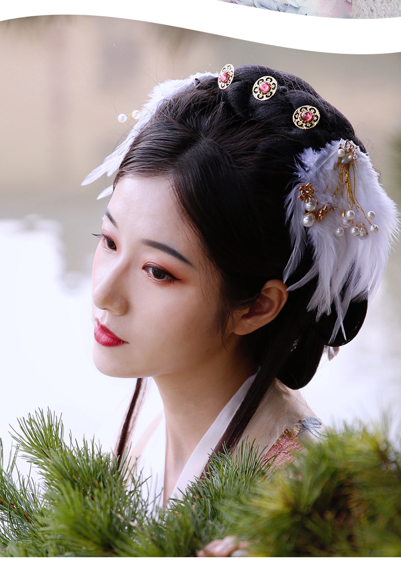 汉服假发古风宋制麻花包女古装发髻造型后脑勺垫发型头饰全套装