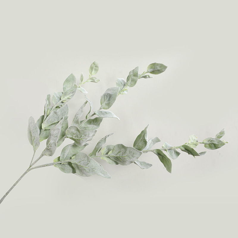 Factory Direct Supply Home Decoration Simulation Flocking Eucalyptus Leaf Wedding Road Lead Layout Simulation Baylor Leaf Fake Flower