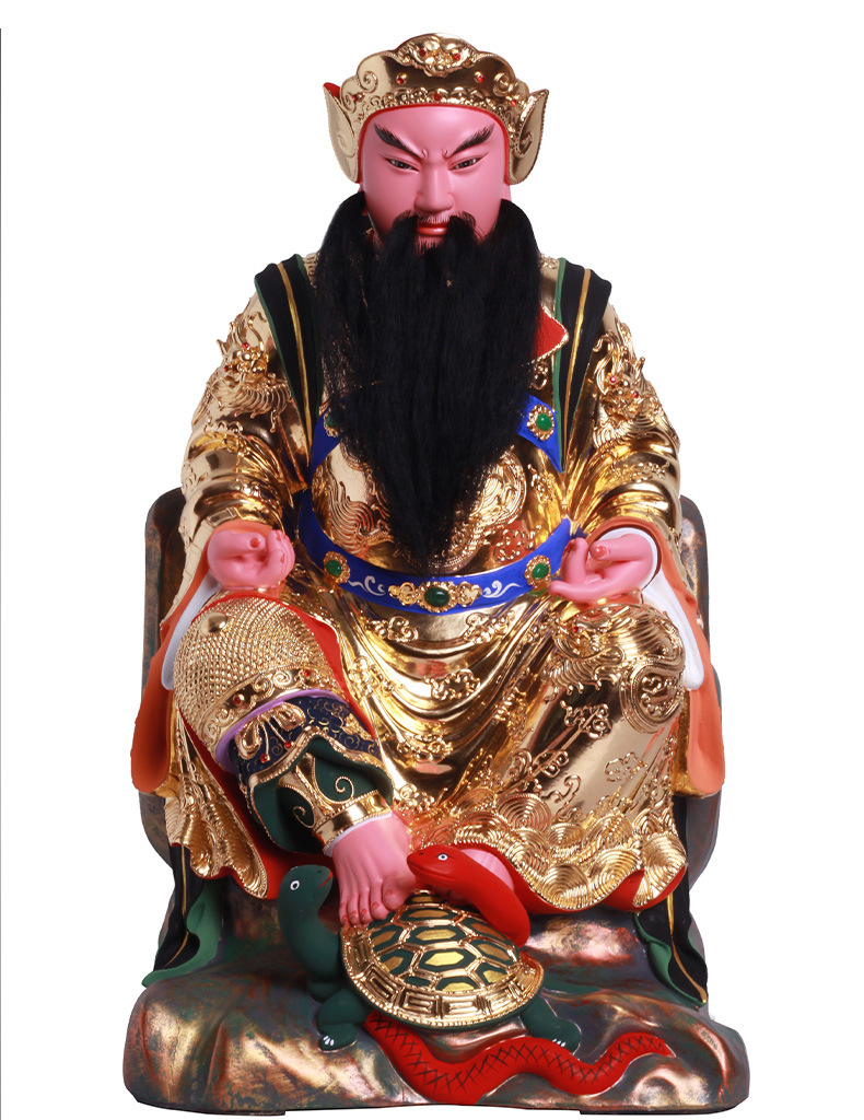 玄天上帝公神像16寸樟木雕像武当山真武大帝玄武大帝佛像供奉摆件