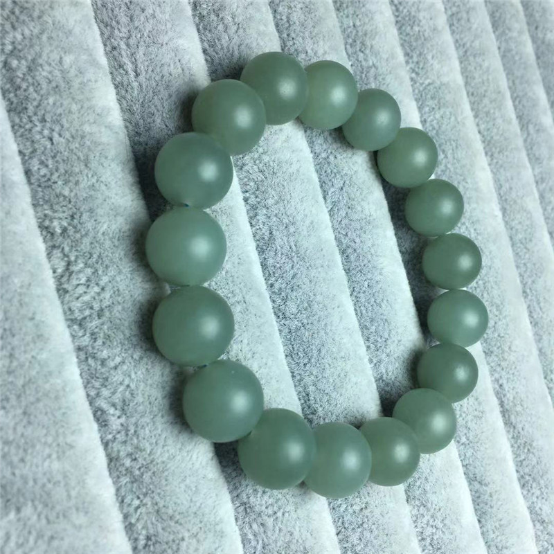 新疆天然和田玉蓝调手链且末蓝 素款单圈哑光10mm男女款情侣手串