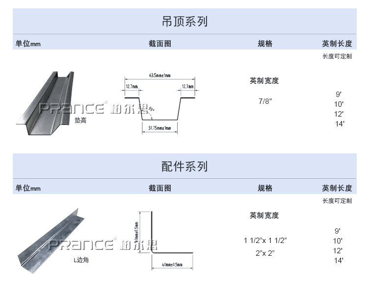 横撑龙骨规格图片