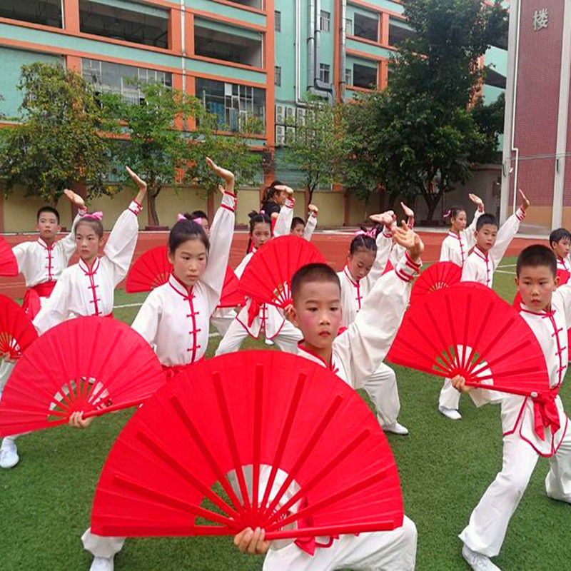 扇子舞专用扇子太极扇功夫扇响扇舞蹈儿童功夫双面女式折扇批发
