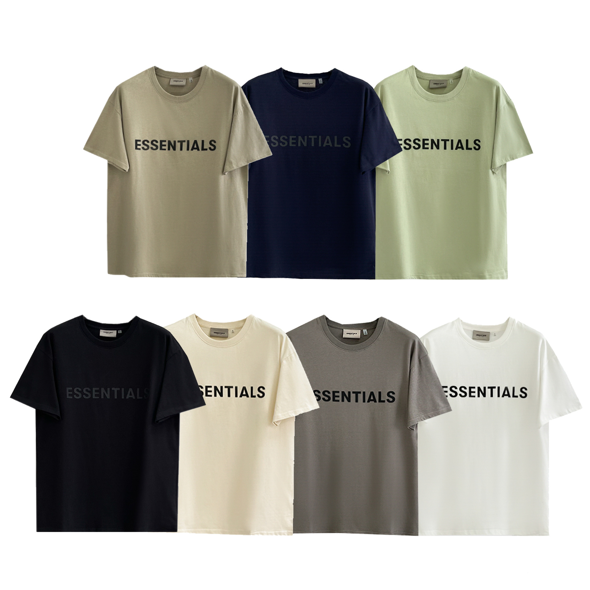 essentials胸前字母立体印花fog复线短袖t恤男女情侣宽松高街百搭