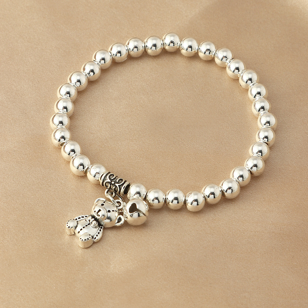 New Korean Style Alloy Small Flower Love Beaded Bracelet Female Stylish Simple and Versatile Bracelet Women's Bracelet