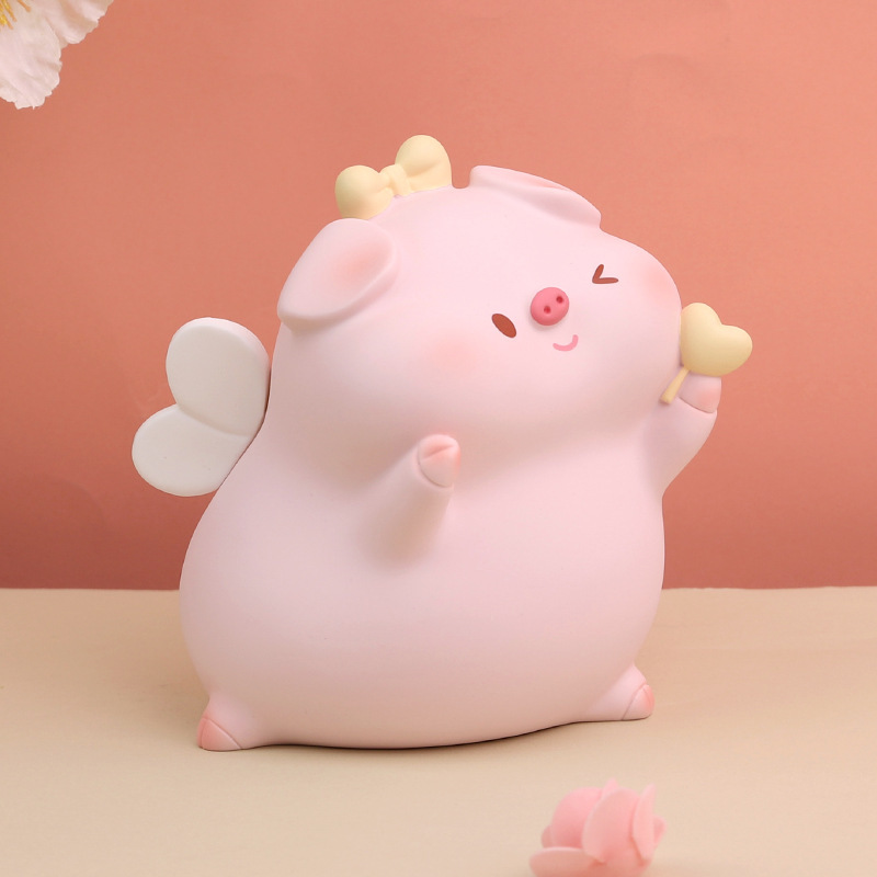 爱呦猪宝搪胶钱罐可存可取储蓄罐摔不烂儿童玩具女孩生日礼物批发