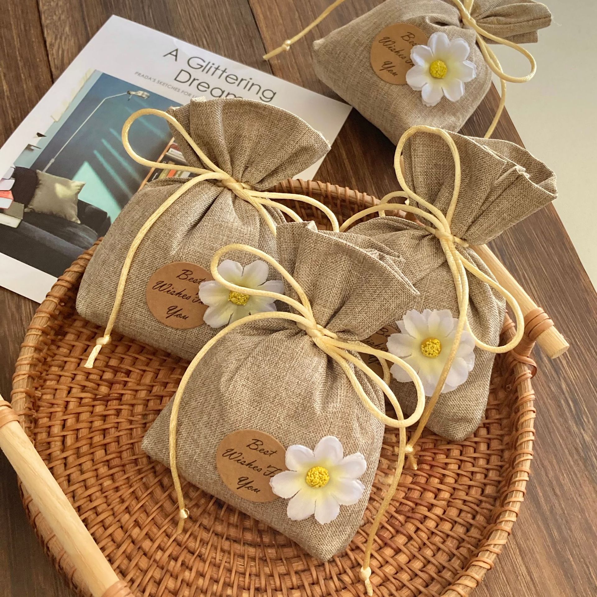 厂家批发香包香囊可挂式端午节麻布香包驱蚊虫衣柜汽车除味香料袋