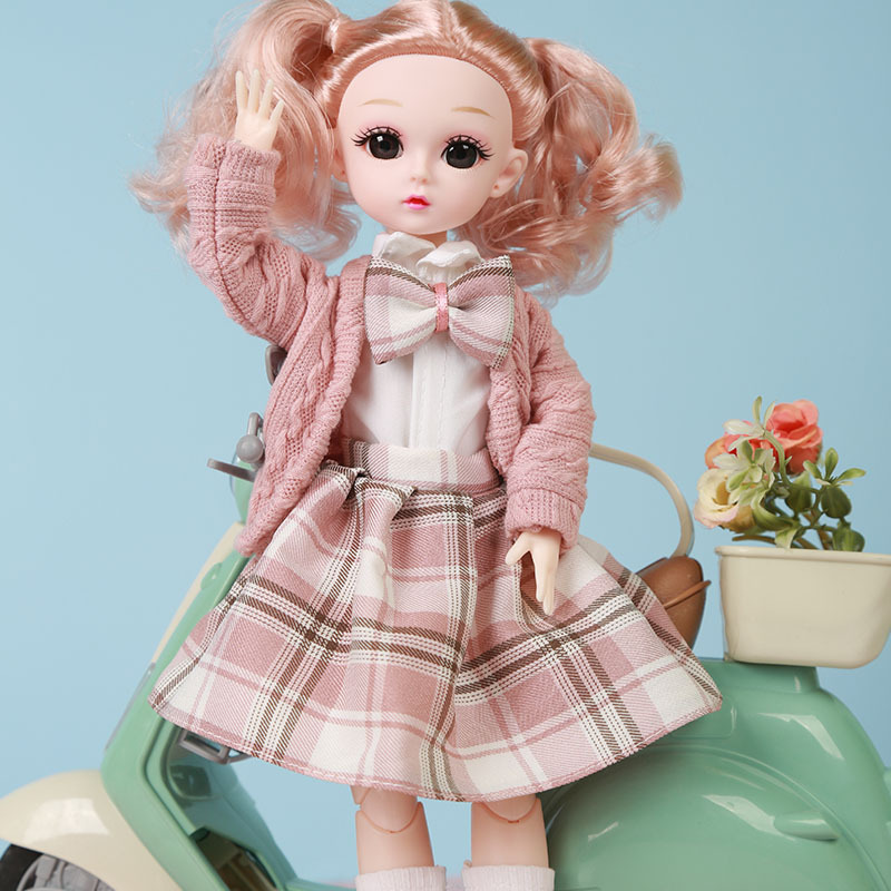 正版缪莉学院风jk音乐唱歌可脱卸30cm精品洋娃娃公主芭比娃娃批发