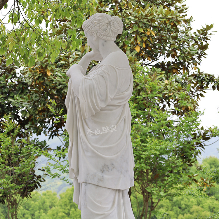 大理石西方人物雕塑石雕欧式美女像卢浮宫名像广西白石材景观雕塑