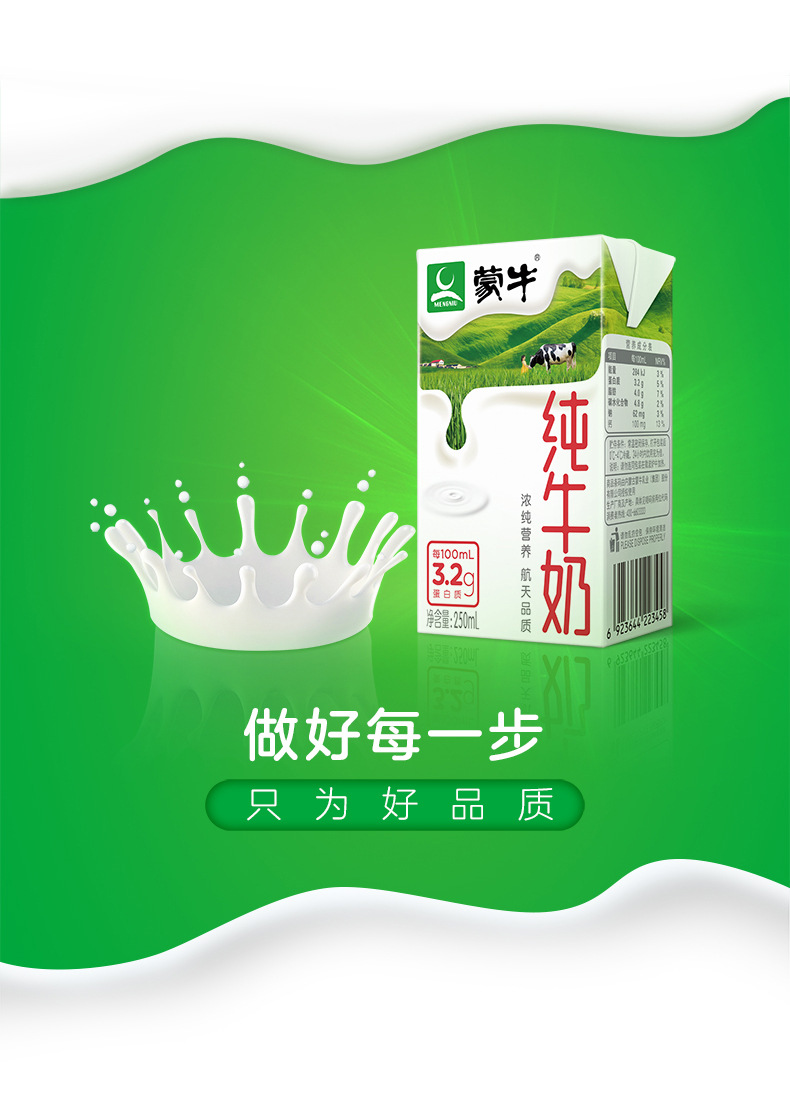 蒙牛纯牛奶250ml*24盒儿童学生营养早餐奶牛奶整箱批发特价