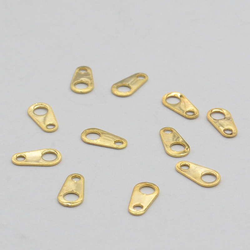18k包金铜连接片 diy手工饰品配件 项链手链双扣收尾8字形搭片