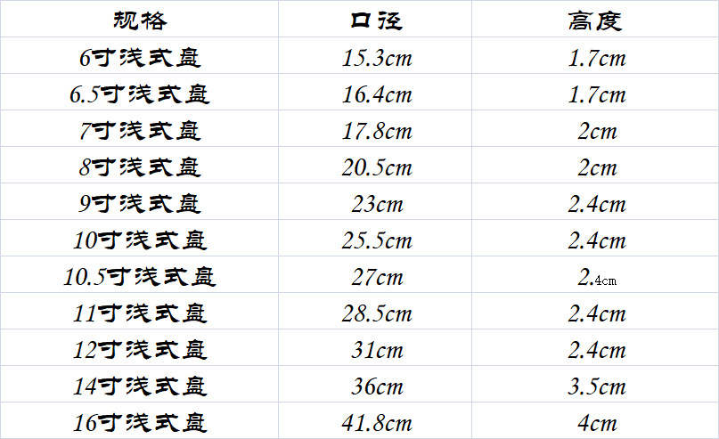 圆形陶瓷盘 6英寸-16英寸浅盘 浅式盘月光盘 酒店餐厅渣盘西餐盘