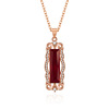 Europe and America Vintage Style have more cash than can be accounted for Red tourmaline Pendant 24K Rose Gold Diamond Ruby Necklace Choi Bao Jewelry