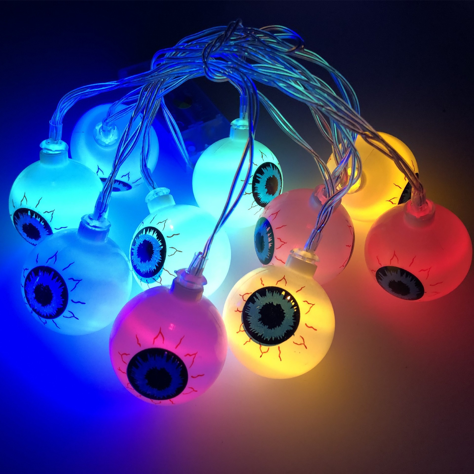 Easter Ornamental Festoon Lamp Eyeballs Lighting Chain Eyeballs Carnival Party LED Halloween Pumpkin Lighting Chain