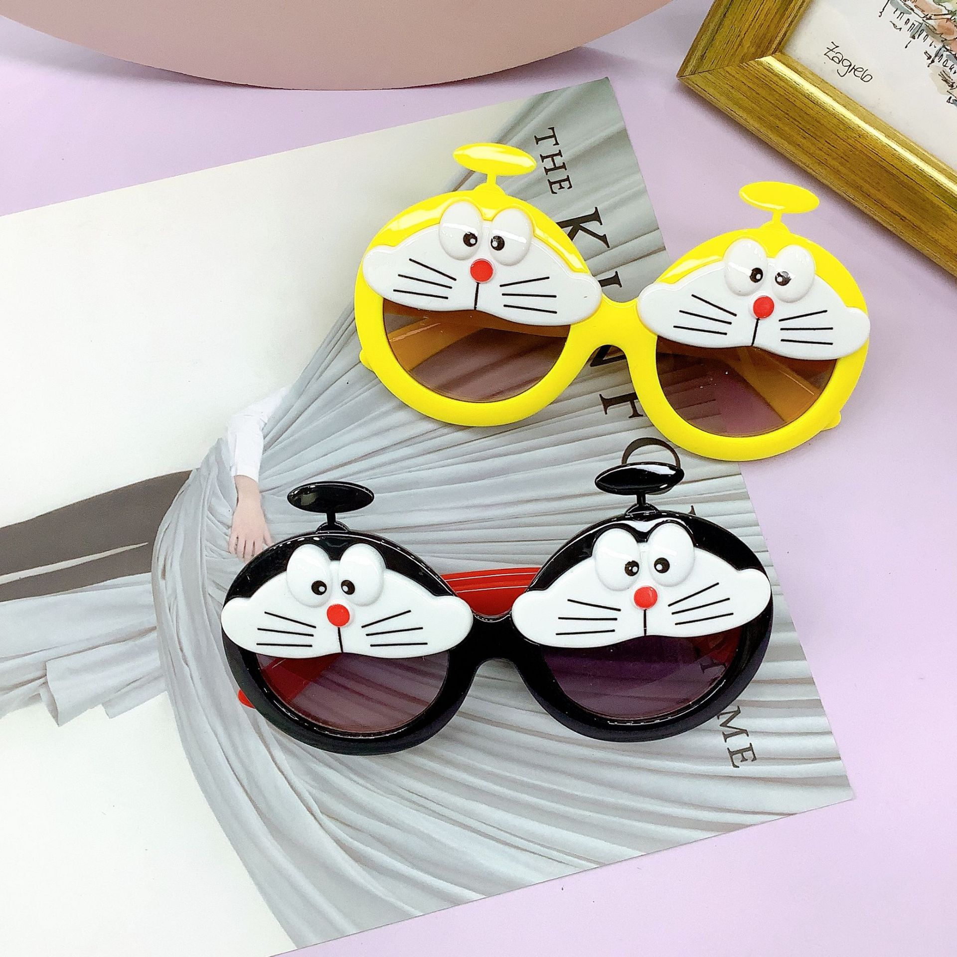 New Kids Sunglasses Cartoon Cat Shape Baby Sunglasses Uv Protection Kids Glasses Cross-Border Wholesale