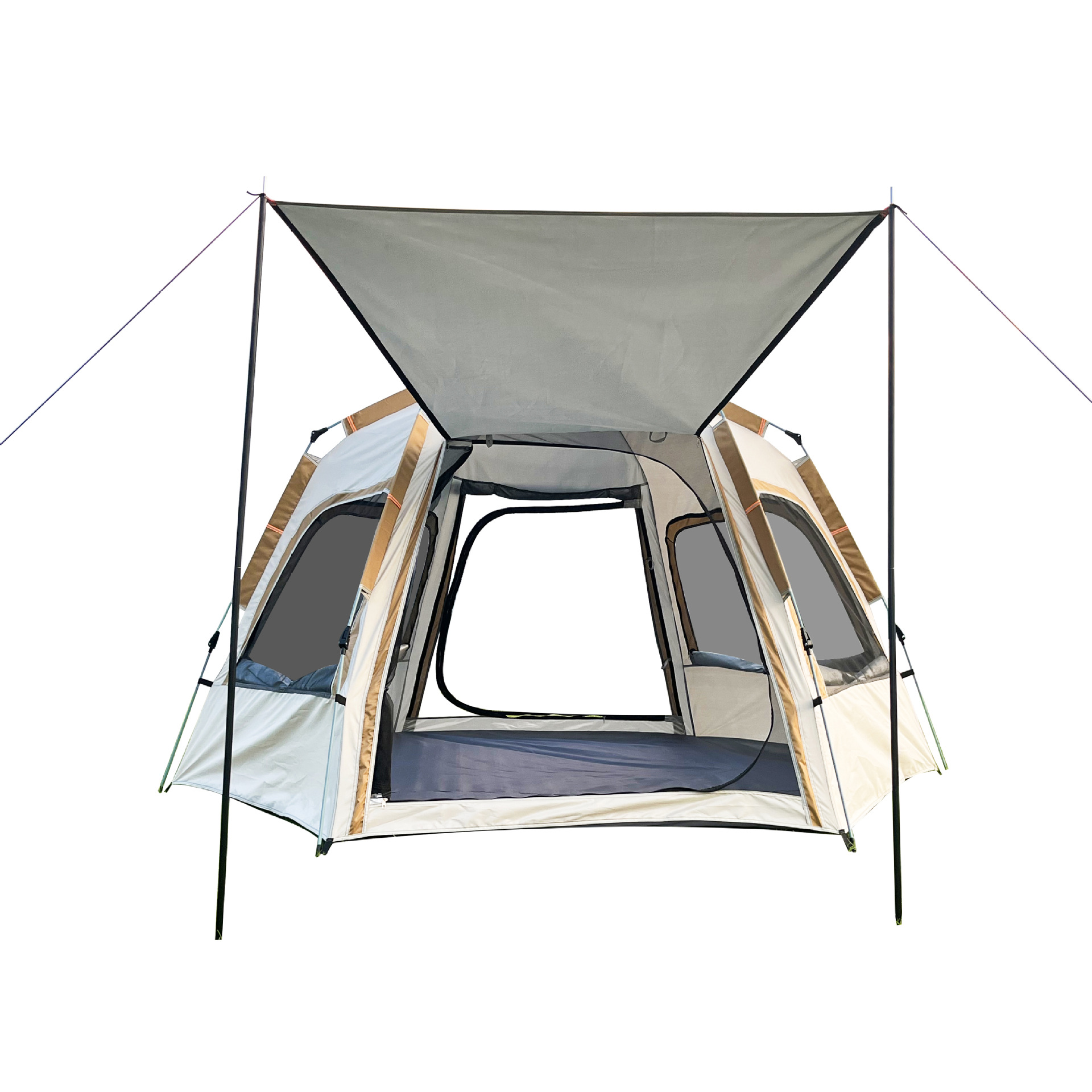In Stock Wholesale Tent Outdoor Portable Hexagonal Folding Automatic One Bedroom One Living Room Park Camping Thickened Ventilation