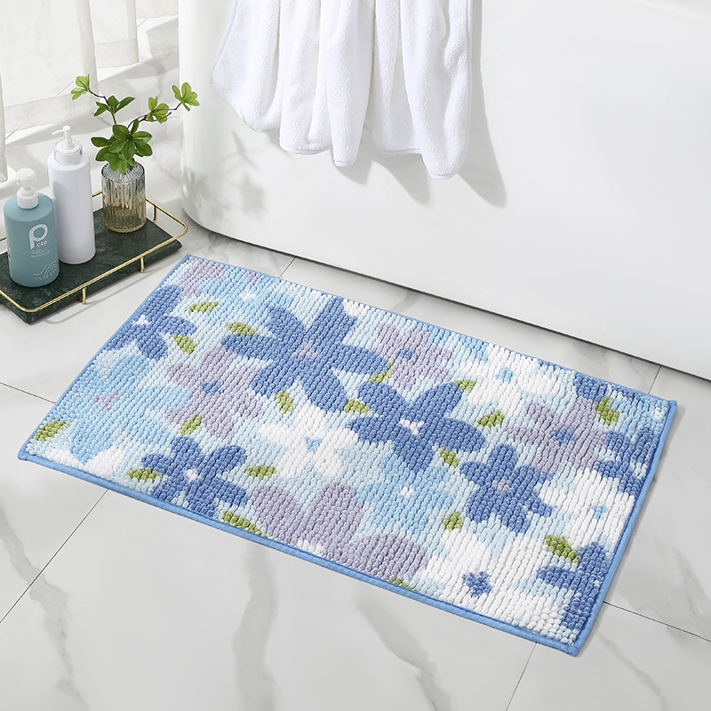 Chenille Floor Mat Bathroom Non-Slip Mats Bathroom Absorbent Floor Mat Microfiber Bathroom Carpet Hot Melt Adhesive Bottom Cross-Border