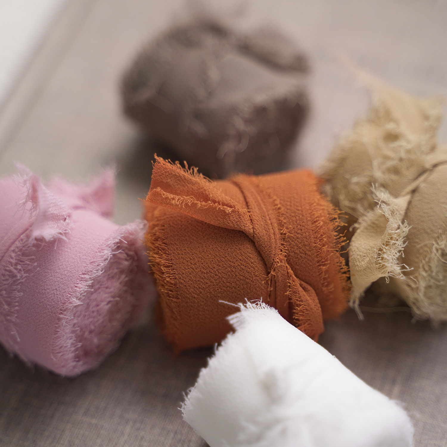 现货批发手撕雪纺毛边丝带婚礼手捧花绑带布条手工制作珍珠雪纺带