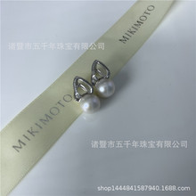 淡水珍珠精工925银迪巴同款10-11mm正圆微瑕爱迪生大白珠耳环耳扣