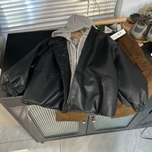 儿童皮衣秋款202新款儿童韩版洋气皮外套中大童女孩连帽皮夹克