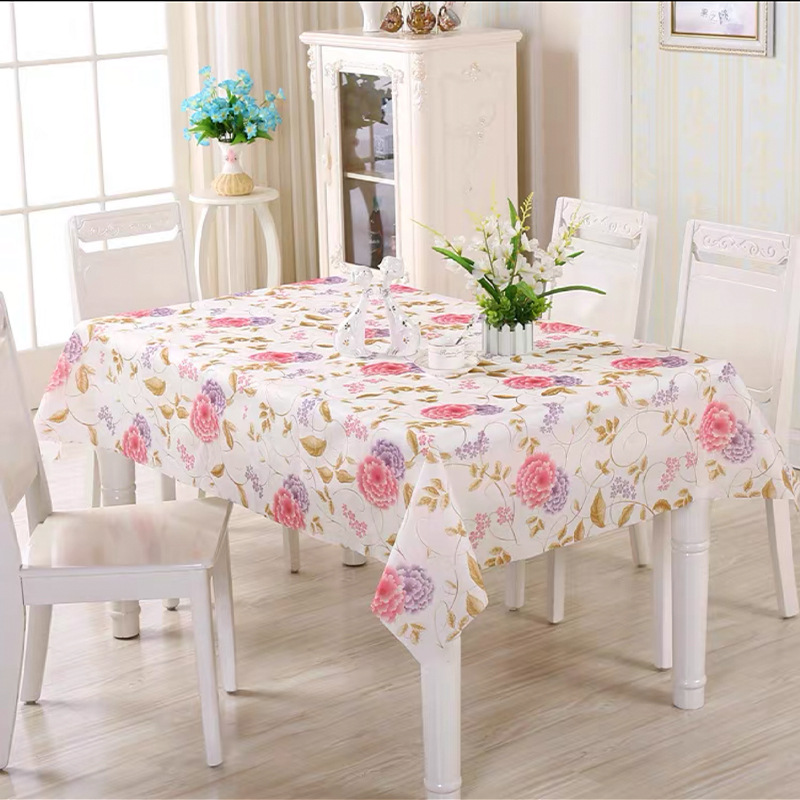 Peva Simple Waterproof Oil-Proof Tablecloth Dining Table Cloth Household Living Room Nordic Coffee Table Table Mat Tablecloth in Stock Wholesale