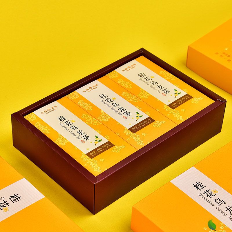 天福茗茶桂花乌龙茶茶叶桂花花茶花草茶独立小包装节日礼盒装300g