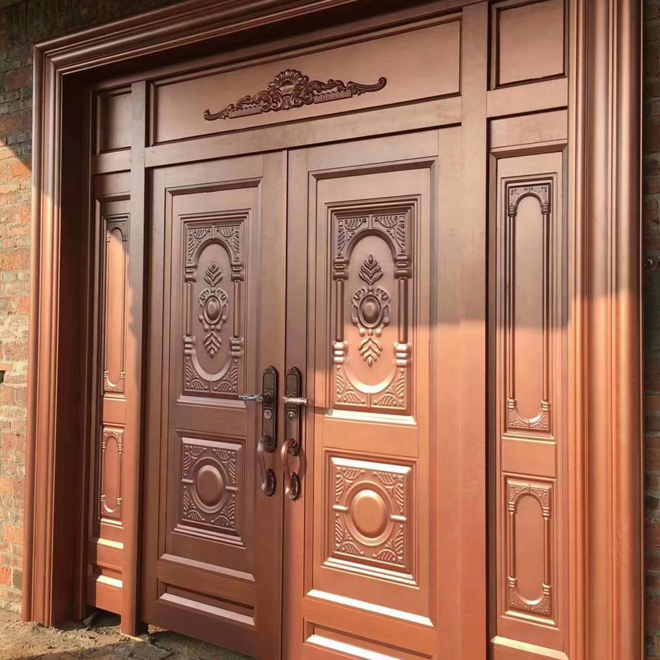 铜铝门进户入户铝合金大门仿铜门别墅大门工程门双开对开四开门