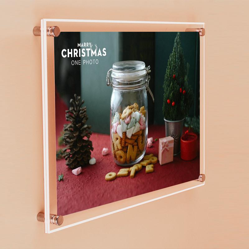 透明亚克力展板玻璃广告牌双层夹板挂墙夹画制度a34k相框-阿里巴巴