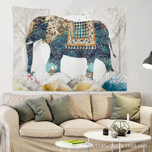 印度大象头装饰背景墙外贸挂布壁纸卧室宿舍挂毯海报【工厂直供】